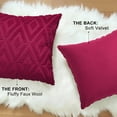 thumbnail image 5 of decorUhome Set of 2 Decorative Throw Pillow Covers 18X18, Soft Pillow Covers for Couch, Burgundy, 5 of 9