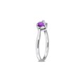 thumbnail image 2 of 1/2 Carat (Ctw) Amethyst Heart Ring in Sterling Silver with Diamond Accent for Women, 2 of 6