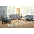 thumbnail image 6 of Mid-Century Loveseat in Navy Fabric with Coffee Finish Legs, 6 of 9