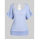 thumbnail image 2 of Camiseta con Puntilla Escotada de Panel en Contraste de Talla Extra Rosegal  Camisetas tallas grandes, 2 of 5