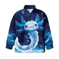 thumbnail image 4 of Uorisanigo Blue Axolotl Girls Half Zip Sweatshirt Oversized Long Sleeve Zipper Sweatshirt School Drop Shoulder Pullover Top Fall Fashion Outfits Clothes Quarter-Zip Pullover Jacket, 4 of 7