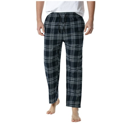 

Tangnade autumn and winter casual trousers for ladies Men’s Pajama Pants Cotton Plaid Pants Lightweight Mid-waist Sleep Lounge Pant With Big Pockets Black XXXL