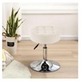 thumbnail image 4 of DaiZuY Modern Round Faux Fur Vanity Ottoman Stool, Contemporary Makeup Accent Stool for Bedroom Living Room Entryway(Faux Fur-White), 4 of 8