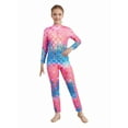 thumbnail image 7 of iiniim Kids Girls Stretchy Full Length Long Sleeve Unitard Bodysuit Leotard Fish Scale Mermaid Jumpsuit 5-12 Type D 9-10, 7 of 7