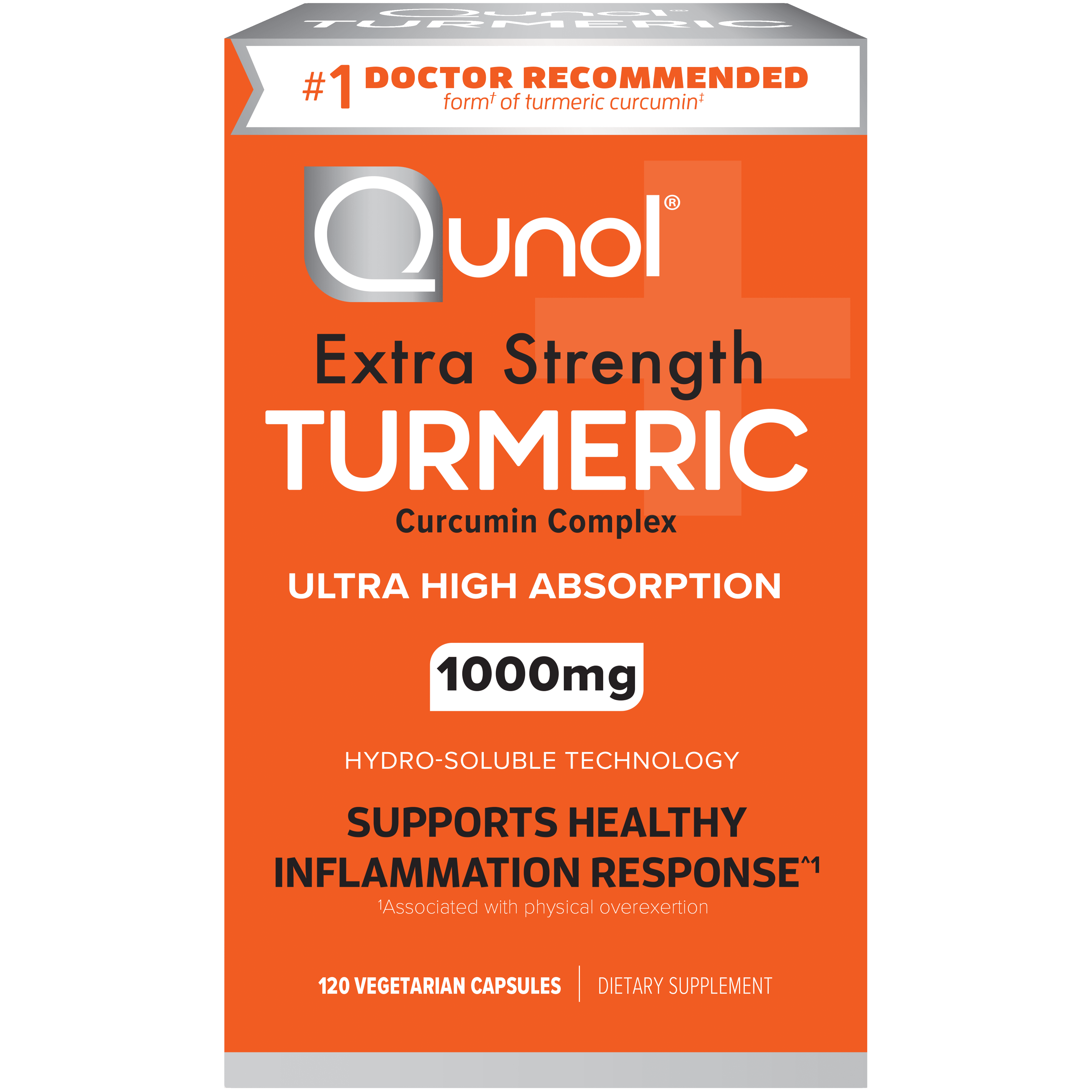 Qunol Turmeric Curcumin Capsules (120 Count) with Ultra High Absorption, 1000mg Joint Support Herbal Supplement
