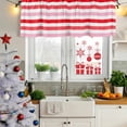 thumbnail image 6 of Red Pink Striped Valances for Windows, Decorative Rod Pocket Window Valance Curtains, Farmhouse Stripes Simple Art Short Curtain Drapes for Kitchen/Bathroom/Living Room, 2 Panels, 42" W x 18" L, 6 of 8