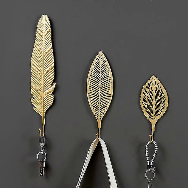 SZTXJ Adhesive Hook, 5 Pieces Wall Hook Leaves Cast Iron Decorative Wall Hooks Curtain TieBacks Wall Hooks for Wall Hook Metal Hat Hook Coat Hook