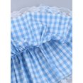 thumbnail image 6 of Blue Y2K Gingham Mini Skirt With Lace Trim And Ruffle Waist A-Line Pleated Skirt, 6 of 8