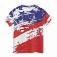thumbnail image 4 of kpoplk Girls Boys 4th of July American Flag Patriotic USA Shirt Kids Independence Day Tops Girl Short Sleeve Fashion Outfit(Blue,4-5 Y), 4 of 4
