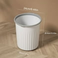 thumbnail image 6 of Large White Plastic Kitchen Trash Can [13L]， Trash Can with Pressing Ring Plastic Wastebasket Round Garbage Container for Bathroom Kitchen Bedroom, 6 of 6