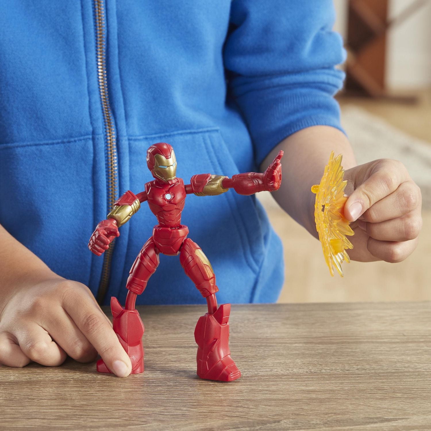 Marvel Avengers Bend And Flex Action Figure Toy, 6-Inch Flexible Iron Man Figure, Includes Blast Accessory