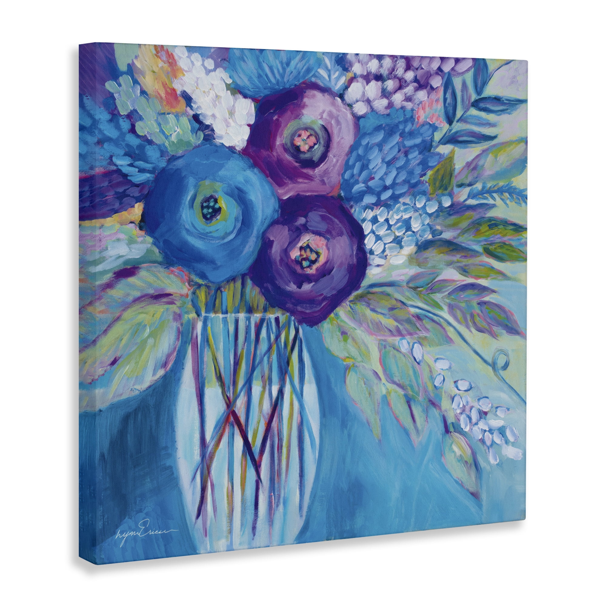 Stupell Industries True Blue Flower Bouquet Canvas Wall Art, design by Lynn Ericson Fine Art
