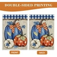 thumbnail image 6 of Fall Blue White Pumpkin Decorative Garden Flag, Autumn Plaid Check Farmhouse Yard Outside Decorations, Thanksgiving Rustic Burlap Outdoor Small Home Decor Double Sided 12.5 x 18, 6 of 6