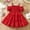 Red, variant on Fatuov Toddler Girls Summer Dress Solid Color Short Sleeve Midi A-Line Princess Dress for Party Crew Neck Play Dress Brown, Sizes 2T