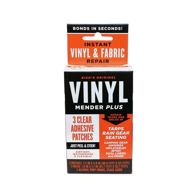 Parches adhesivos Tear Mender Vinyl Mender Clear, paquete de 12