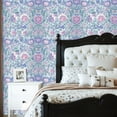 thumbnail image 2 of Boho Peel and Stick Wallpaper Soft Floral Pastel Pink Purple Blue Flowers Wall Mural 23.6in x 9.8ft Self Adhesive Removable Wall Paper Renter Friendly Wallpaper for Bathroom Kitchen Kids Bedroom, 2 of 8