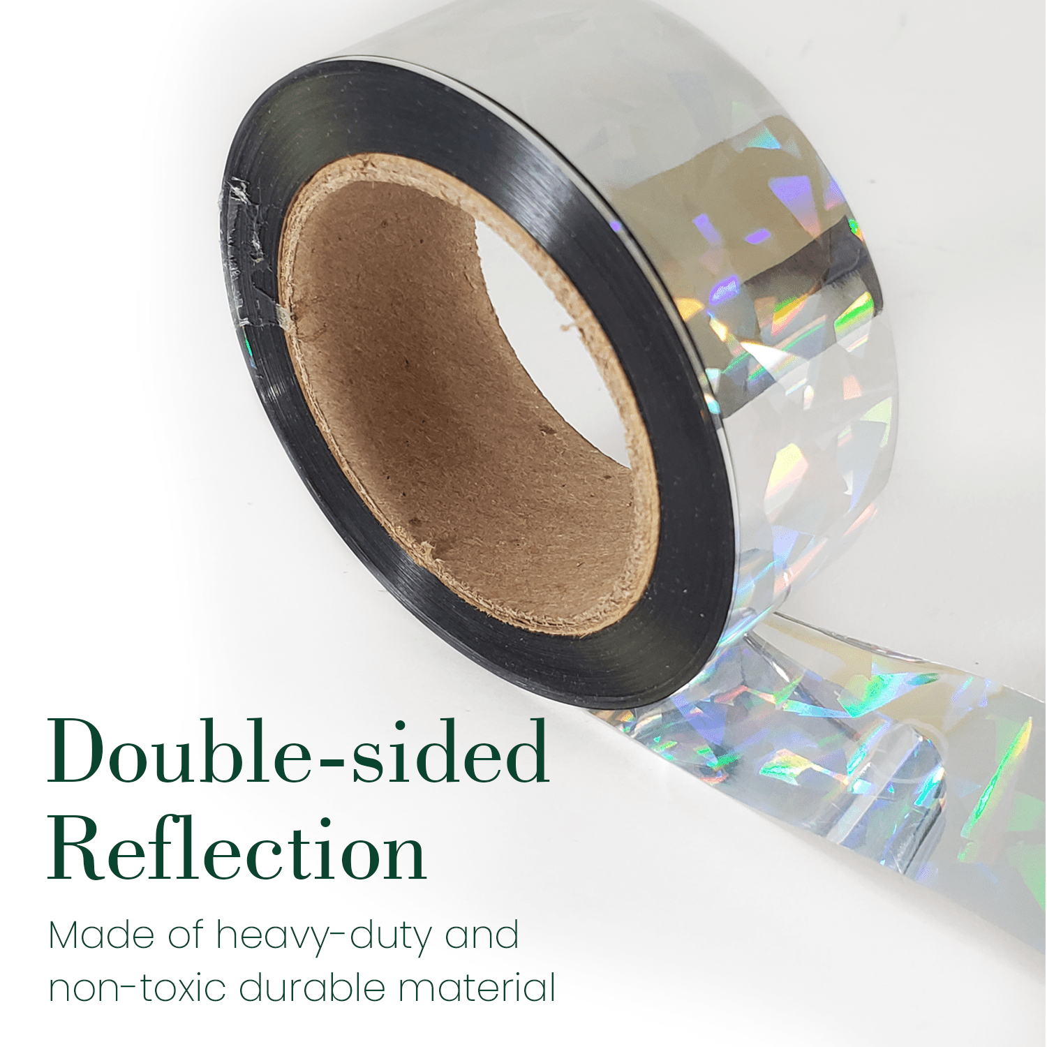 Dalen Holographic Scare Reflective Tape – Bird Deterrent Tape with Metallic Noise Feature, Broad Application and Easy to Use Bird Scare Ribbon (3/4" x 100') - 1 Roll