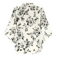 thumbnail image 6 of JGGSPWM Womens Printed Tops Long Sleeve V-neck Blouses Ruffle 3/4 Sleeve Floral Shirts Fashion Casual Beach Vacation Clothes White XL, 6 of 7