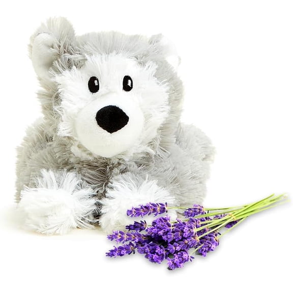 Warmies Junior 9” Husky Stuffed Animal, Microwavable Heated Plushies and Weighted Soft Plush Toys
