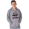 thumbnail image 5 of I Donut Want to Do Anything Funny Pun Zip Up Hoodie Men's Women's Brisco Brands L, 5 of 6