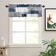 thumbnail image 2 of Navy Grey Abstract Art Valances for Windows White Graffiti Retro Gradient Rod Pocket Curtain Valance Window Treatment Short Curtains for Kitchen Living Room, 58"x16", 2 of 5