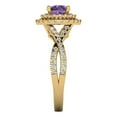 thumbnail image 3 of 1.3125 ct Round Cut Simulated Alexandrite Halo Engagement Ring for Women in 18K Yellow Gold, 3 of 5