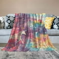 thumbnail image 2 of JRXY Unicorn Throw Blanket for Boys Girls, Rainbow Blanket Birthday for Toddler Kids, Cozy Soft Fluffy Flannel Nap Sleep Blankets White, 2 of 6