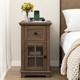 thumbnail image 4 of FAGAGA End Table for Living Room Set of 2,Farmhouse Nightstand with Drawer for Bedroom,Dark Walnut, 4 of 8