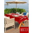 thumbnail image 4 of Outdoor Tablecloth with Umbrella Hole and Zipper, Hello Winter Rectangle Table Cloth 60x102 Inch Waterproof Tablecloth, Red Merry Christmas New Year Picnic Table Cover for Patio Camping, 4 of 7