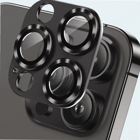 [2 Pack ] Camera Lens Protector for iPhone 14 Pro/iPhone 14 Pro Max Metal Tempered Glass Camera Cover Film, Rear Lens Case Friendly for iPhone 14 Pro/iPhone 14 Pro Max - Black