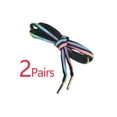 thumbnail image 3 of INSPIRE CHIC 2 Pairs Reflective Shoelaces Round Colorful Shoe Laces for Shoes Black Rainbow 120cm/47.2", 3 of 7