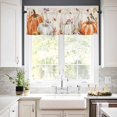 thumbnail image 2 of Fall Thanksgiving Kitchen Valances for Windows 42x18 Inch Kitchen Curtains Valances Rod Pocket Orange White Pumpkin Farmhouse Leaves Bathroom Window Valances for Window Treatment Decor, 2 of 6