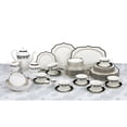 thumbnail image 7 of Stylish and Elegant 57 Pieces Bone China Dinnerware Set Service for 8 People - Wavy Black and Gold Mix and Match, Fiona, 7 of 7