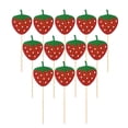 thumbnail image 1 of Milisten 12pcs in 1 Pack Strawberry Pattern Insert Cake Inserted Picks Glitter Cake Toppers Fruits Cake Decor for Party Use, 1 of 5