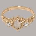 thumbnail image 6 of LBG British Made 14k Rose Gold Opal & Diamond ring Womens Anniversary Ring - 33 size options - Size 11.75, 6 of 9