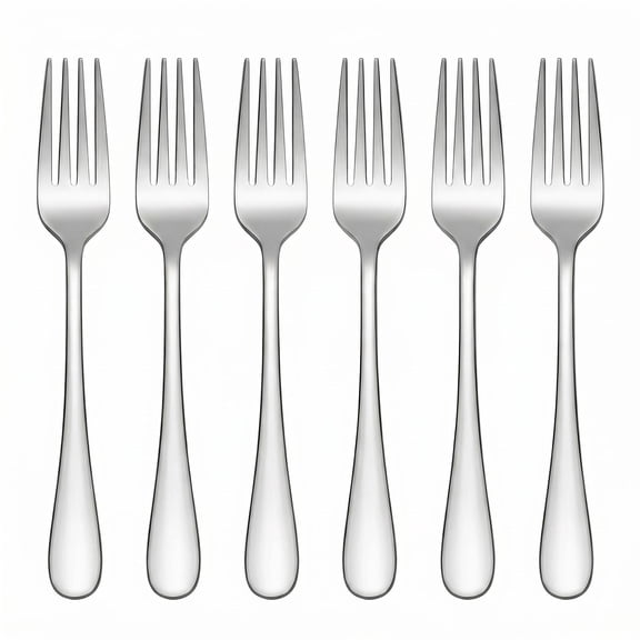 HeartGoods Set of 6 Dinner Forks, Food Grade 304 Stainless Steel Silverware Forks, Mirror Polished Cutlery Set, Dishwasher Safe, Essential Forks for Home, Restaurant, and Party Use
