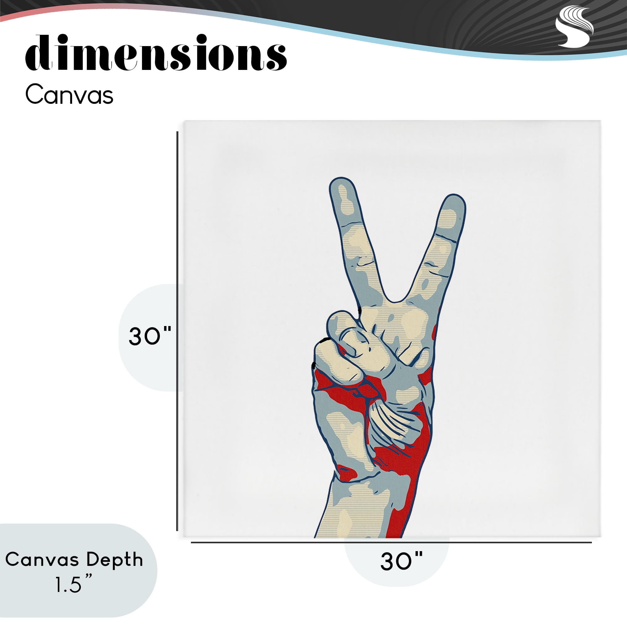 Stupell Industries Pop Style Peace Gesture Canvas Wall Art, design by Kim Curinga
