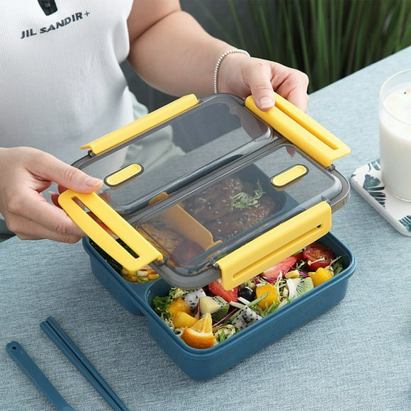 Adult Lunch Box, 1100 ML 3-Compartment Bento Lunch Box For Kids, Lunch Containers For Adults Come With Chopsticks And Spoons, Leak Proof, Microwaveable