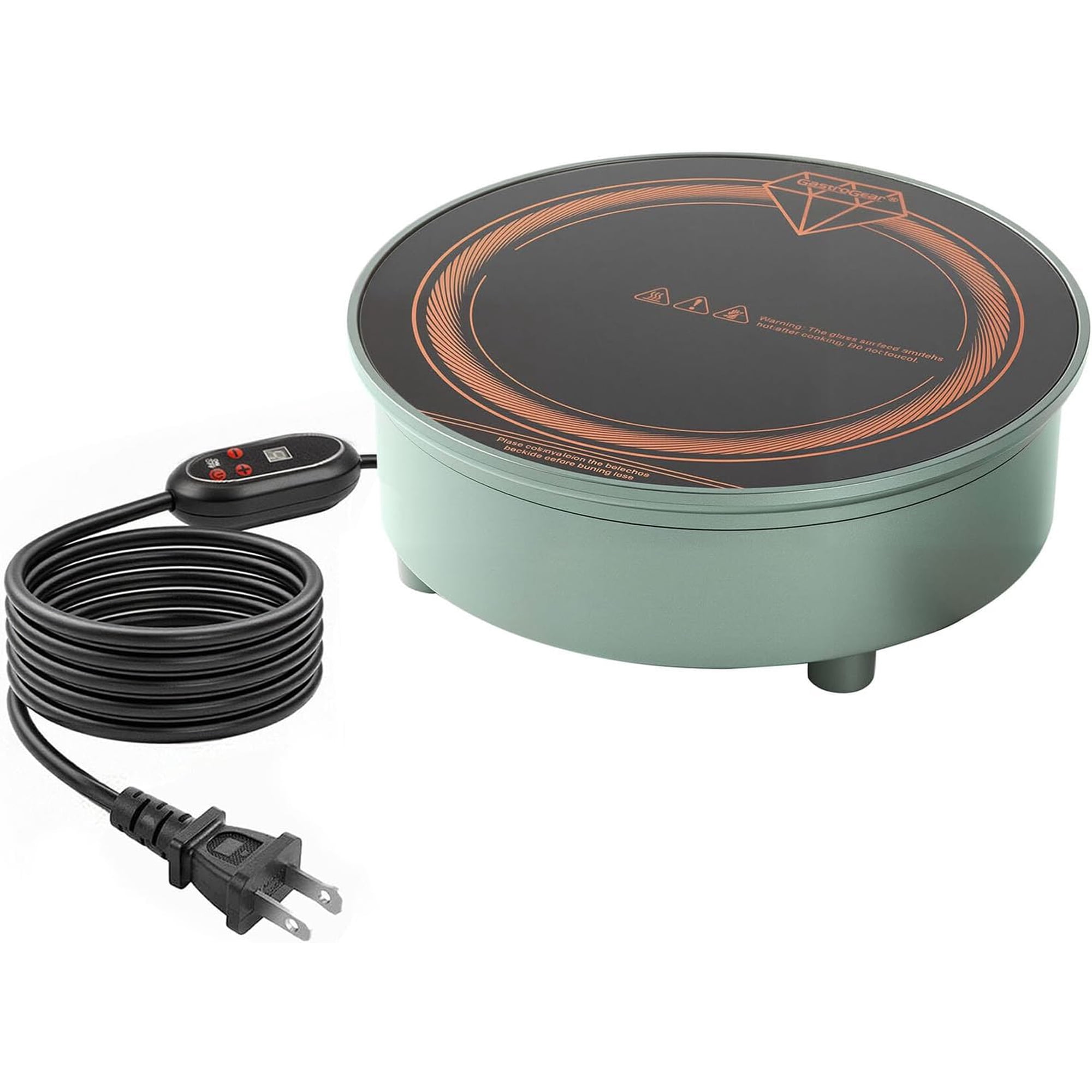 700W Mini Induction Cooktop, 120V Portable Countertop Burner, External Wired Control Panel, Compact Design for Hot Pot, Coffee, Tea, Moka Pot & Small Kitchen