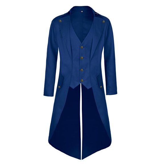 Chaqueta pirata Costume MOFOVELY, chaqueta steampunk para hombre, azul