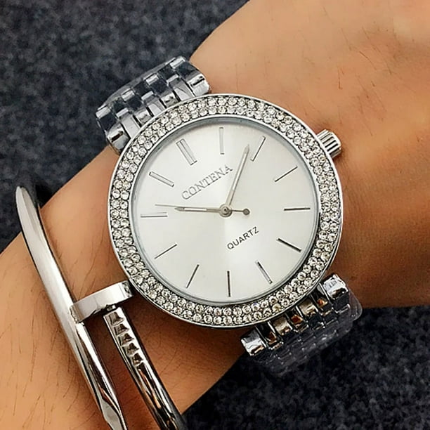 Contena Luxury Simple Women s Wristwatches Full Stainless Steel Women Quartz Watch Business Ladies Watch Clock erkek kol saati Rose Gold 4 Walmart