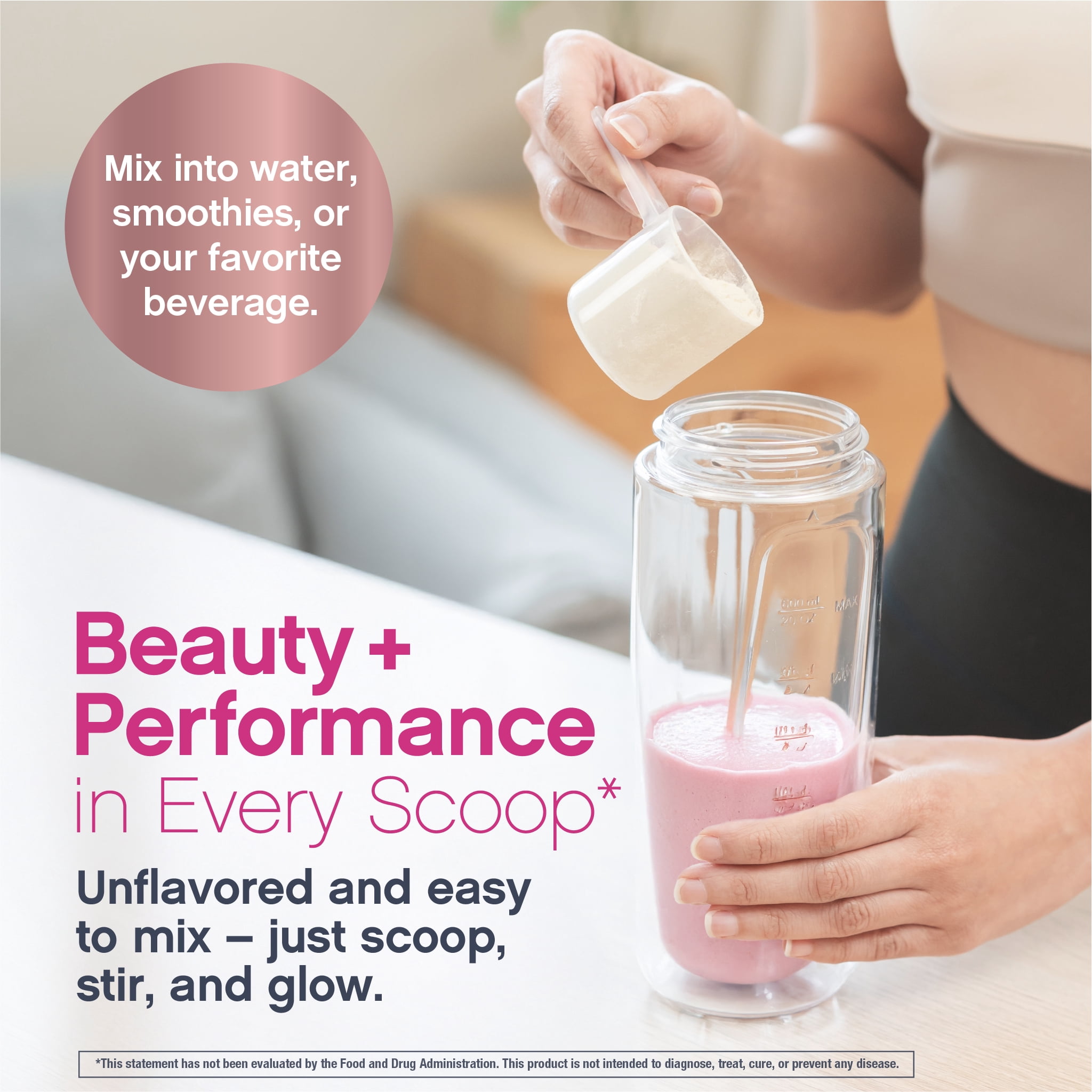 NeoCell Collagen Powder with Creatine for Beauty Support and Energy, 10 oz