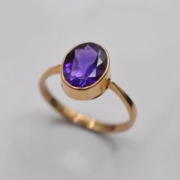 natural amethyst ring purple gemstone promise ring cushion cut February birthstone ring silver ring