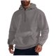 thumbnail image 2 of pstuiky manga larga para hombre, Sudadera informal de polar con bolsillo y cremallera para hombre, de manga larga, color liso, con capucha salir tops s, 2 of 7