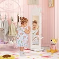 thumbnail image 4 of Gymax Kids Jewelry Cabinet Standing Children Jewelry Organizer w/ Full-Length Mirror White, 4 of 10