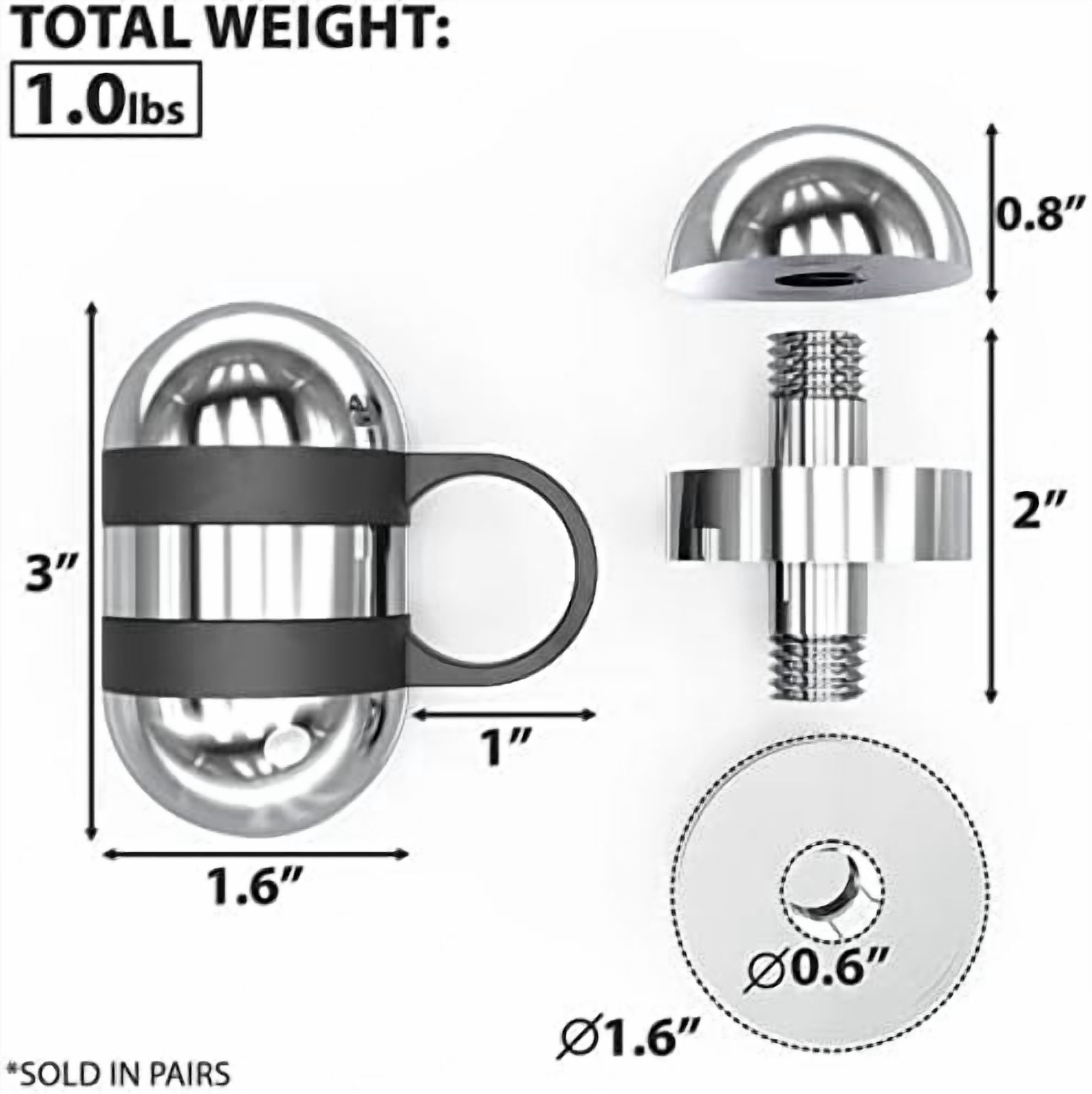 Voylla Cardio Hand Weights. Steel Hand Weights Dumbbell Set with Anti-Slip Silicone Finger Loop for Workout, Fitness, Training for Men and Women. Sold In Pairs. Available in 1lb, 1.5lb and 2lb Sets