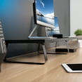 thumbnail image 6 of VIVO Black Wood 55" Wide Desktop Stand Ergonomic TV Monitor Riser Desk Organizer, 6 of 9