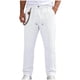 thumbnail image 2 of Ceisia Men's Linen-Like Casual Straight Pants Elastic Waist Drawstring Trousers With Decorative Chain Gifts, 2 of 9