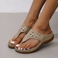 thumbnail image 3 of Open Toe Flat Slipper with Arch Support Cushion Comfotable to Wear for Women, 3 of 7