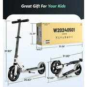 LNOW Foldable Kick Scooter-8 in Wheels for Kid, Teens & Adults, 4 Adjustable Levels, Max Load 240lbs,Lightweight